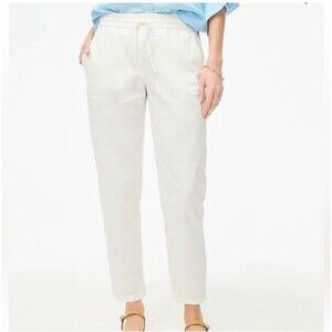 J.Crew Factory Linen-cotton blend drawstring pant NWT Size 6